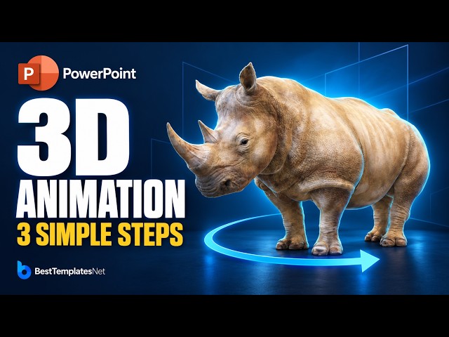 PowerPoint 3D Animation in 3 Simple Steps | PPT Beginner Tutorial