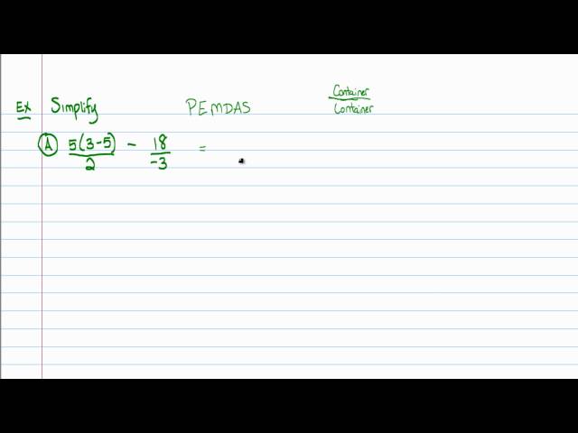 Algebra Mini-Lecture: Review of the Order of Operations