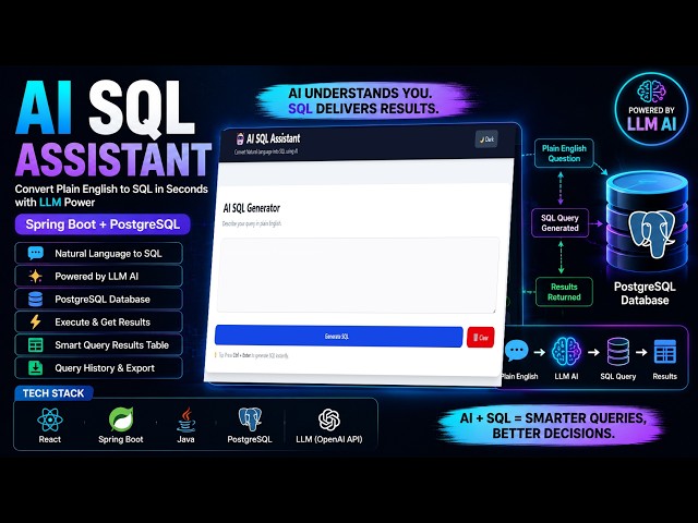 AI SQL Assistant Project | Convert English to SQL Using AI  | Spring Boot + React + PostgreSQL