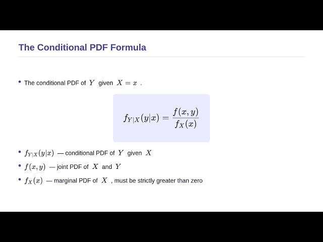 Multivariate Analysis and Non-Parametric Methods - Marginal and Conditional PDF
