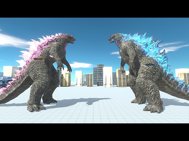 Evolved Godzilla vs All Godzilla with Health Numbers - Animal Revolt Battle Simulator | ARBS