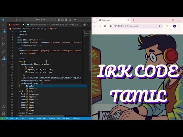 linear-gradient and background-blend mode. #html #css. website design. follow IRK code Tamil