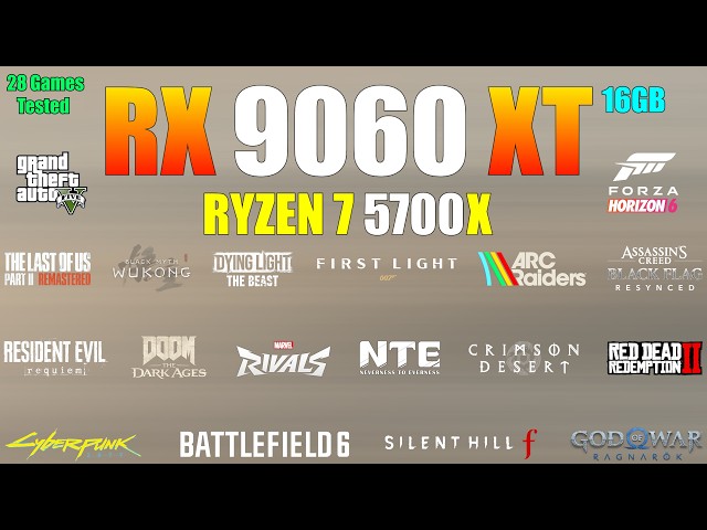RX 9060 XT 16GB + Ryzen 7 5700X – Worth It in 2026? (28 Games Tested)