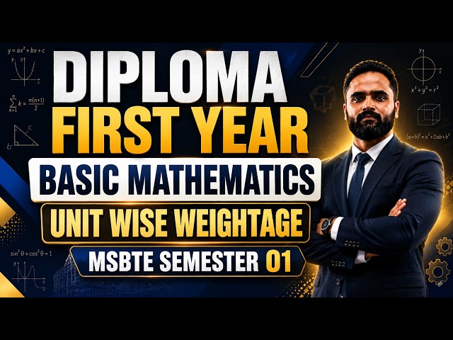 Diploma First Year Basic Mathematics | Unit Wise Weightage Analysis | MSBTE Semester 1