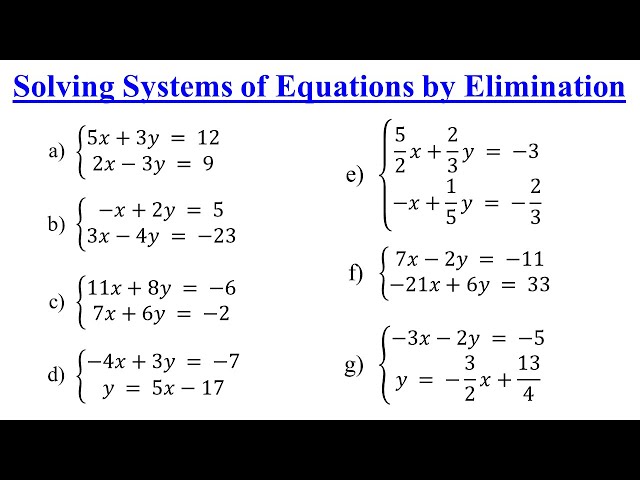Elimination Method - Solving Systems of Equations │Algebra