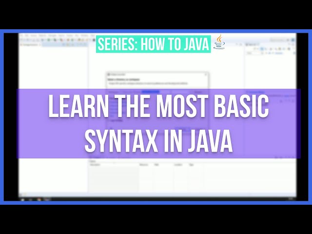 Java Basic Syntax for Beginners