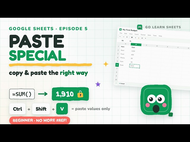 Copy & Paste in Google Sheets the RIGHT Way (Paste Special Explained)