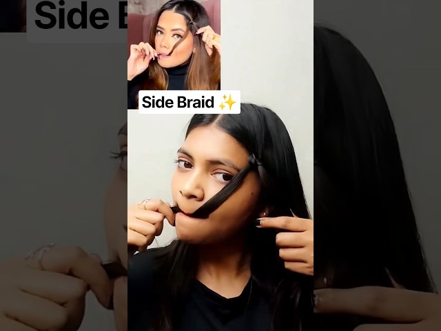 Testing the viral side braid hair hack! 🌸#Shorts #HairHacks #EasyHairstyles #BraidTutorial