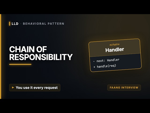Chain of Responsibility Pattern in Java (LLD Interview)