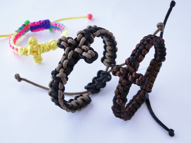 How to Make a Paracord/Macrame Cross Bracelet by CreationsByS- Friendship Bracelet Tutorial