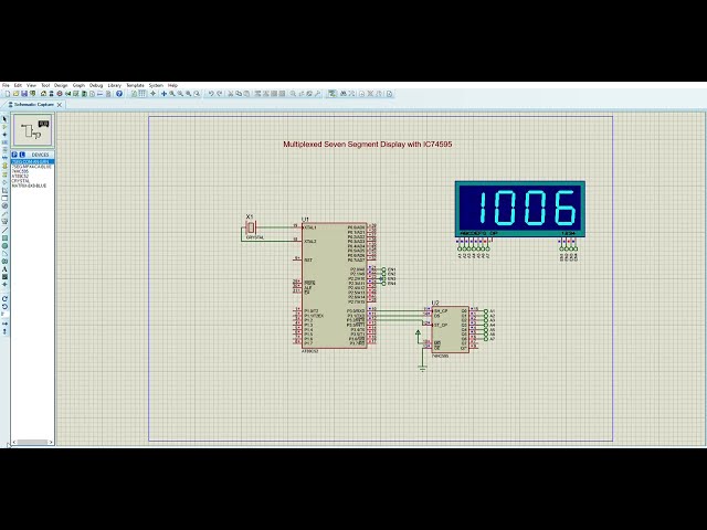 Interfacing IC74HC595 with 8051 Proteus 8 Professional simulation, keil C Code