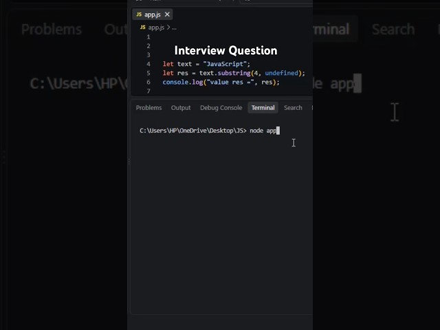 JavaScript substring() with undefined | What Happens? | Part-575