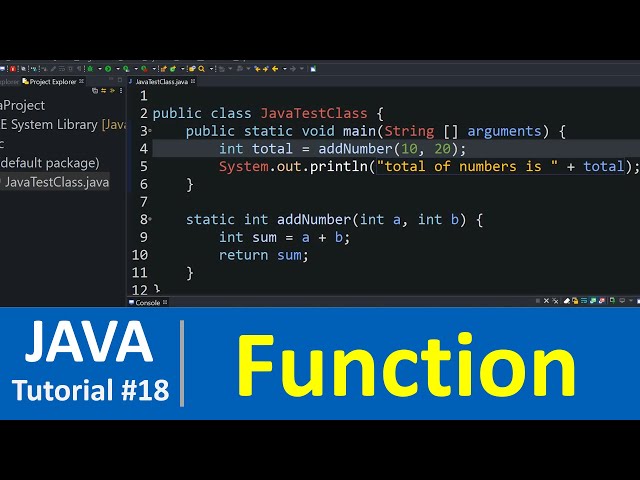 Java Tutorial #18 - Functions or Methods in Java Programming