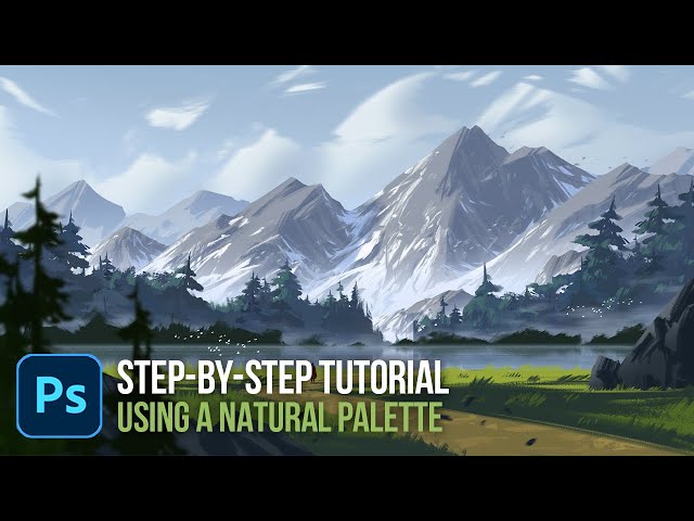 Landscape Digital Painting - Step-By-Step Tutorial (Using a Natural Palette)
