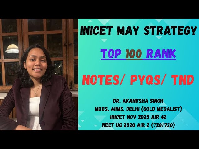 “Strategy for May INICET” by Dr. Akanksha Singh ; Everything you need to know!!