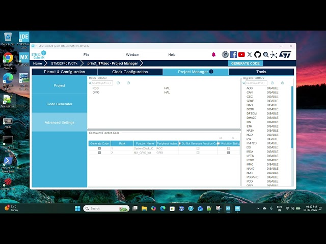 printf debugging using stm32