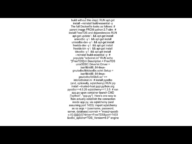 Connect docker python to SQL server with pyodbc