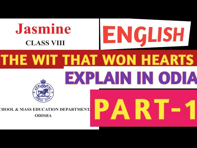 JASMINE ||ENGLISH ||CLASS -8 ||THE WIT THAT WON HEARTS ||PART -1 ||NEW TEXTBOOK ||