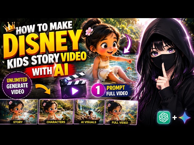 How to Make Disney Pixar Style Kids Story Videos with AI | 1 Prompt = Full Video!