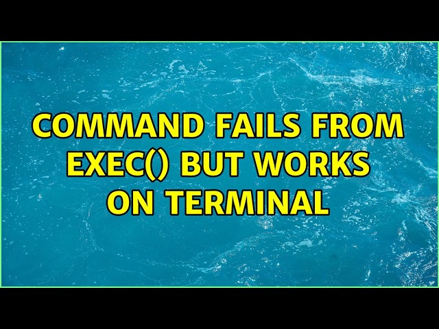 command fails from exec() but works on terminal