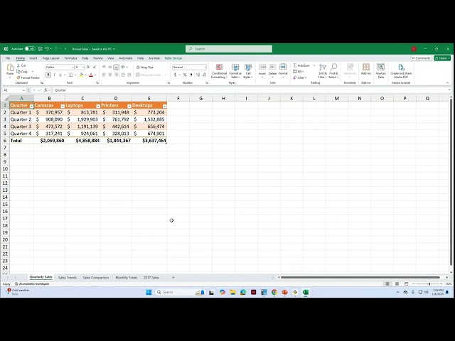 Microsoft Excel training class sample - short video