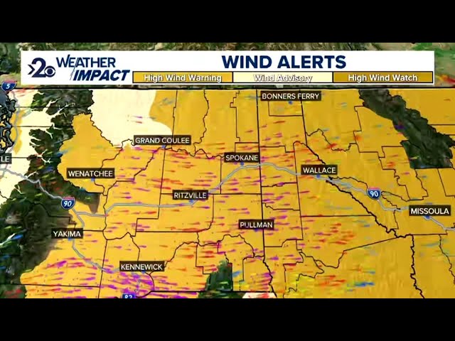 Weather Impact Alert: Tracking dangerous winds across the Inland Northwest Wednesday