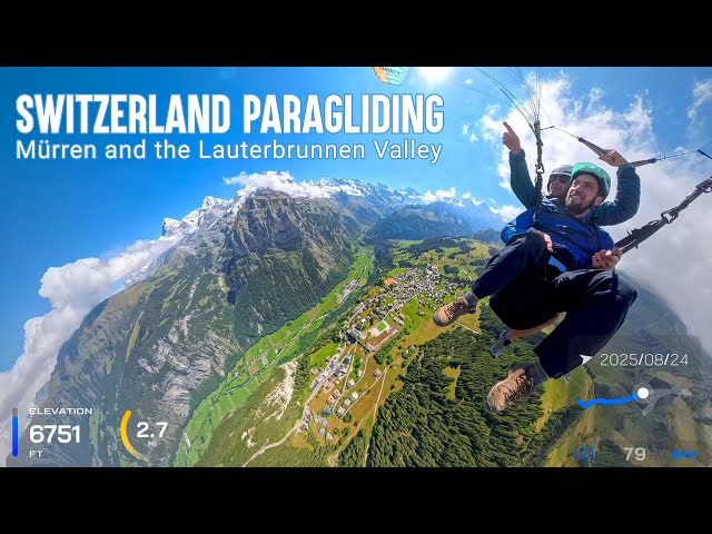 Paragliding in Switzerland over the Lauterbrunnen Valley