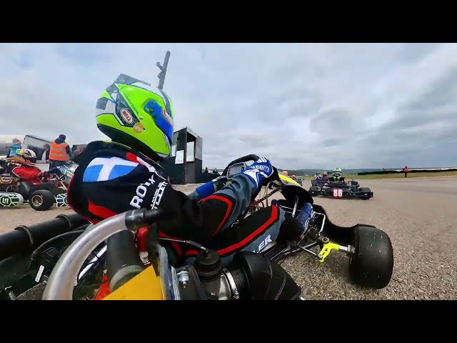 2023 ASKC Junior Max Round 1 Golspie (NSKC).  Red Flag. (Heat 2 opening lap accident). 360 degree.