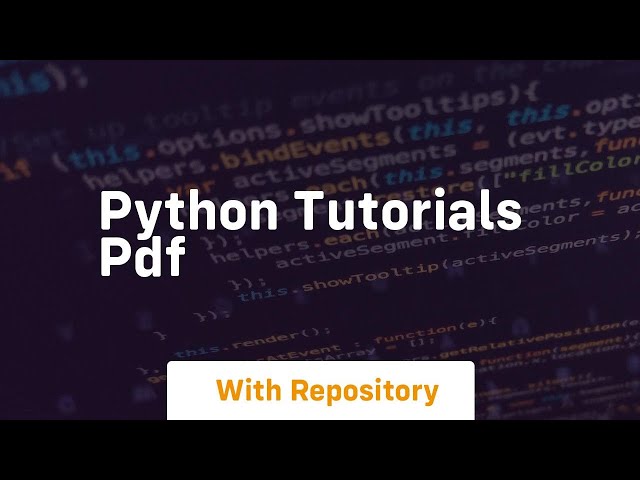 python tutorials pdf