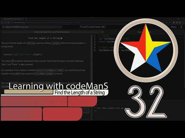 JavaScript Basic 32: Find the Length of a String | FreeCodeCamp |