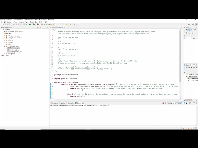 Java Lab: Max Magnitude