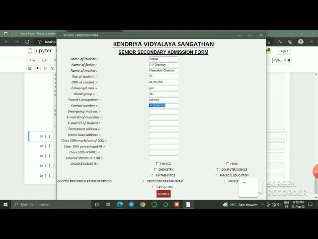 Tkinter module usage । Creating a form by python 3 । Python project using tkinter module । Anaconda