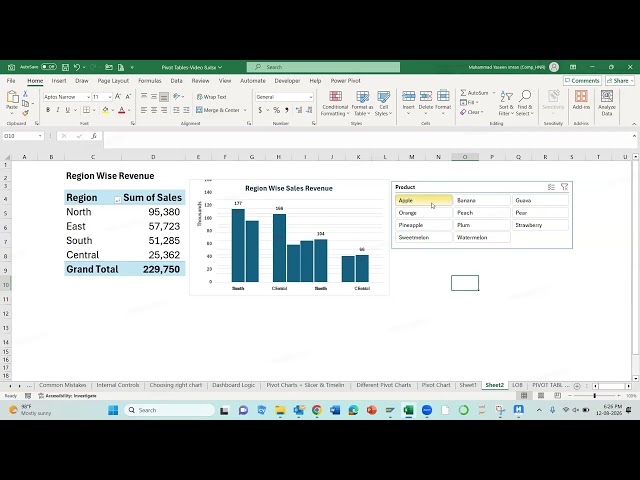 Excel Pivot Chart + Slicer | Create Interactive Reports in One Click #Shorts