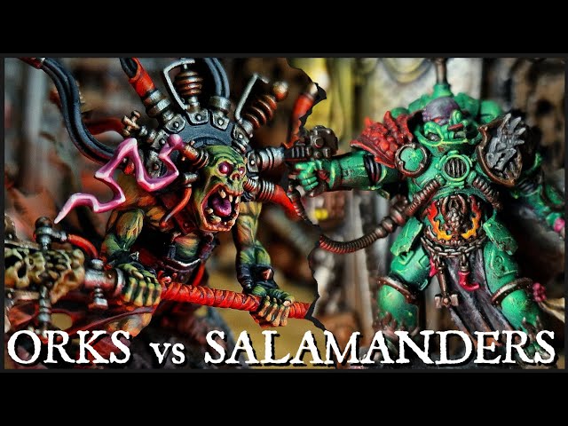 NEW CODEX ORKS! Vs SPACE MARINES. 11th edition Warhammer 40k Batrep 