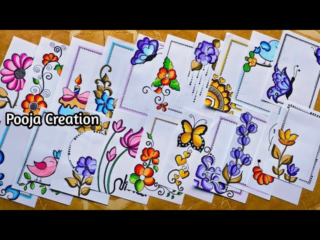 20 BEAUTIFUL BORDER DESIGNS/PROJECT WORK DESIGNS/বন্ধু খাতার ডিজাইন/FRONT PAGE DESIGN FOR PROJECTS