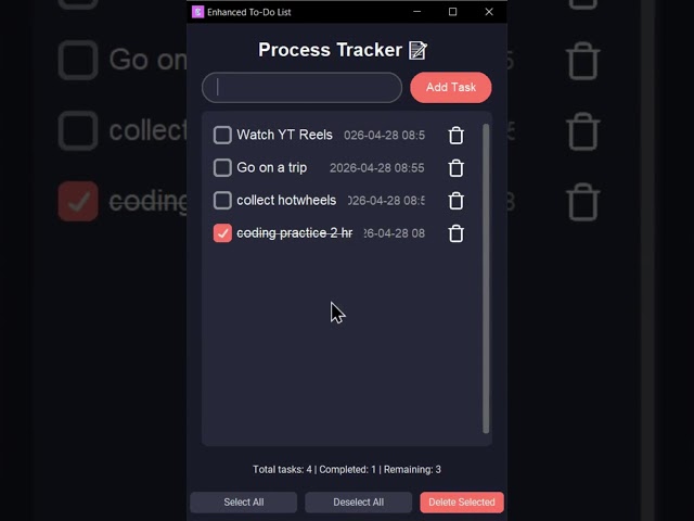 To-Do List App With CustomTkinter || Python  #customtkinter #windows #tkintertutorial #shots