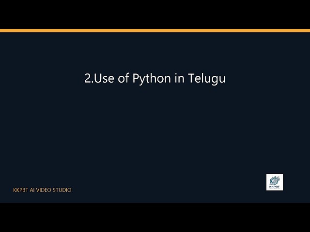 2.Use of Python in Telugu