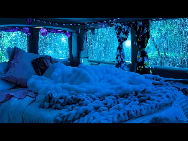 No Ads Rain Sounds for Sleeping ⚡ Rain & Thunder on Cozy Car for Fast Sleep and Better Sleep Quality