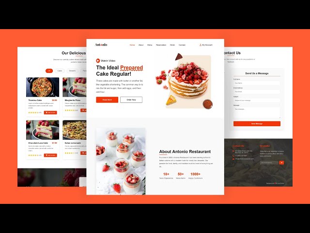 🍰 Cake Shop Website Design Using HTML, CSS & JavaScript