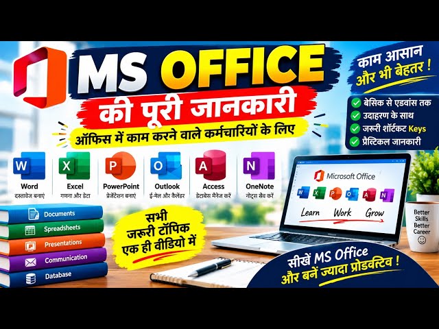 Complete Guide to MS Office | Word, Excel, PowerPoint, Outlook, Access & OneNote