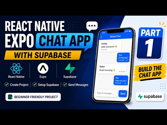 React Native Expo Chat App with Supabase Hindi🔥 | Real-Time Chat App Project for Beginners | Part 1