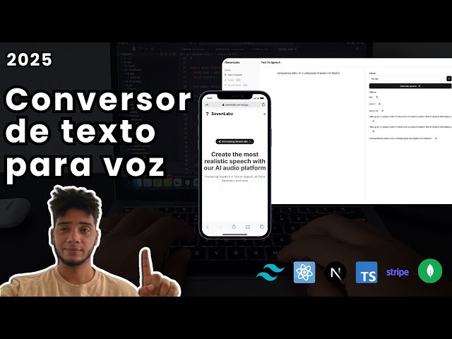 🔴Conversor de Texto para Voz: Next.js, Tailwind, Clerk, Stripe, Prisma, ElevenLabs Vercel (2025)🚀🙏