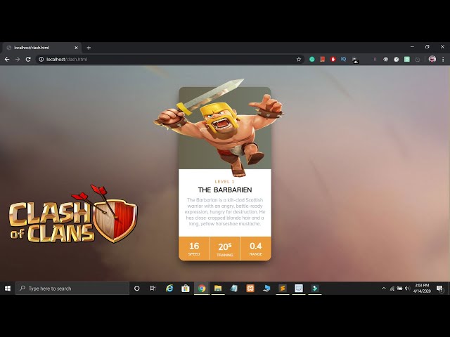 Create Clash of Clans Card using HTML & CSS in Hindi