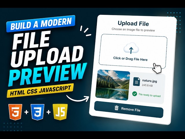 Build a Modern File Upload Preview Using HTML CSS JavaScript | #PloKoding