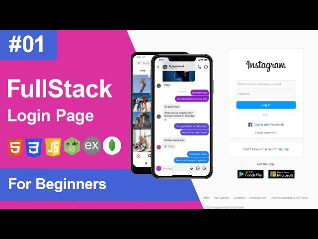 1 | How to Build a Fullstack Instagram Login Page | HTML, CSS, JS, Express, Node, MongoDB