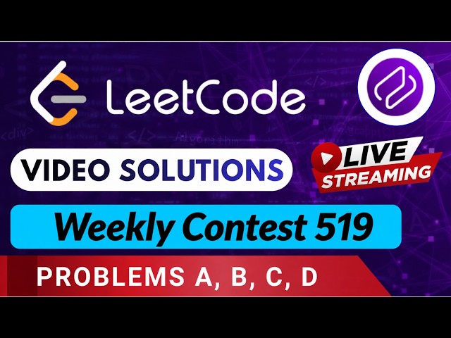 Leetcode Weekly Contest 519 | Video Solutions (A - D) By Dewansh | Codehurdle