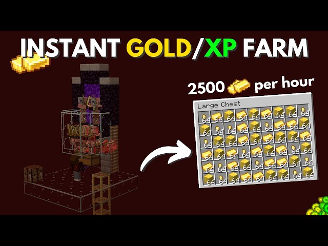 Minecraft INSANE Gold/XP Farm (Most Efficient) | Tutorial |1.21+
