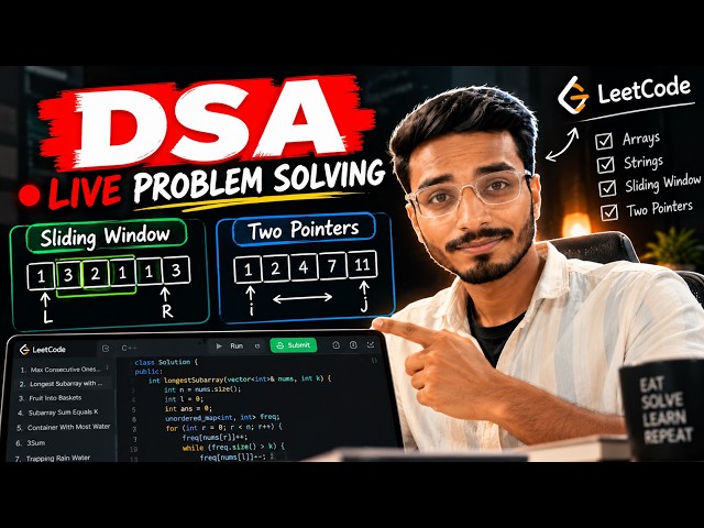 LIVE DSA — Solving Coding Problems & Improving Logic 🚀