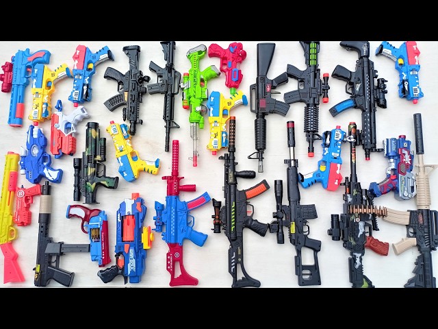 NERF WAR Sniper Guns and GEL BLASTER GUN  AK47 Gun M16 Sniper Gun Shotgun Granade Cobra gun Pistol