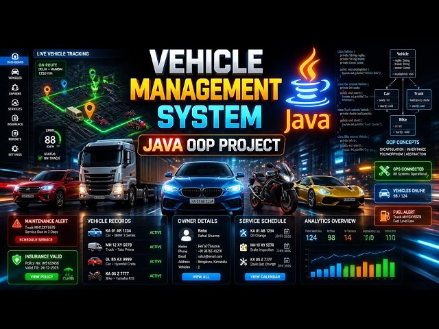 🚗 Vehicle Management System (Java) | OOP-Based Project | Mini / Major Project | java project